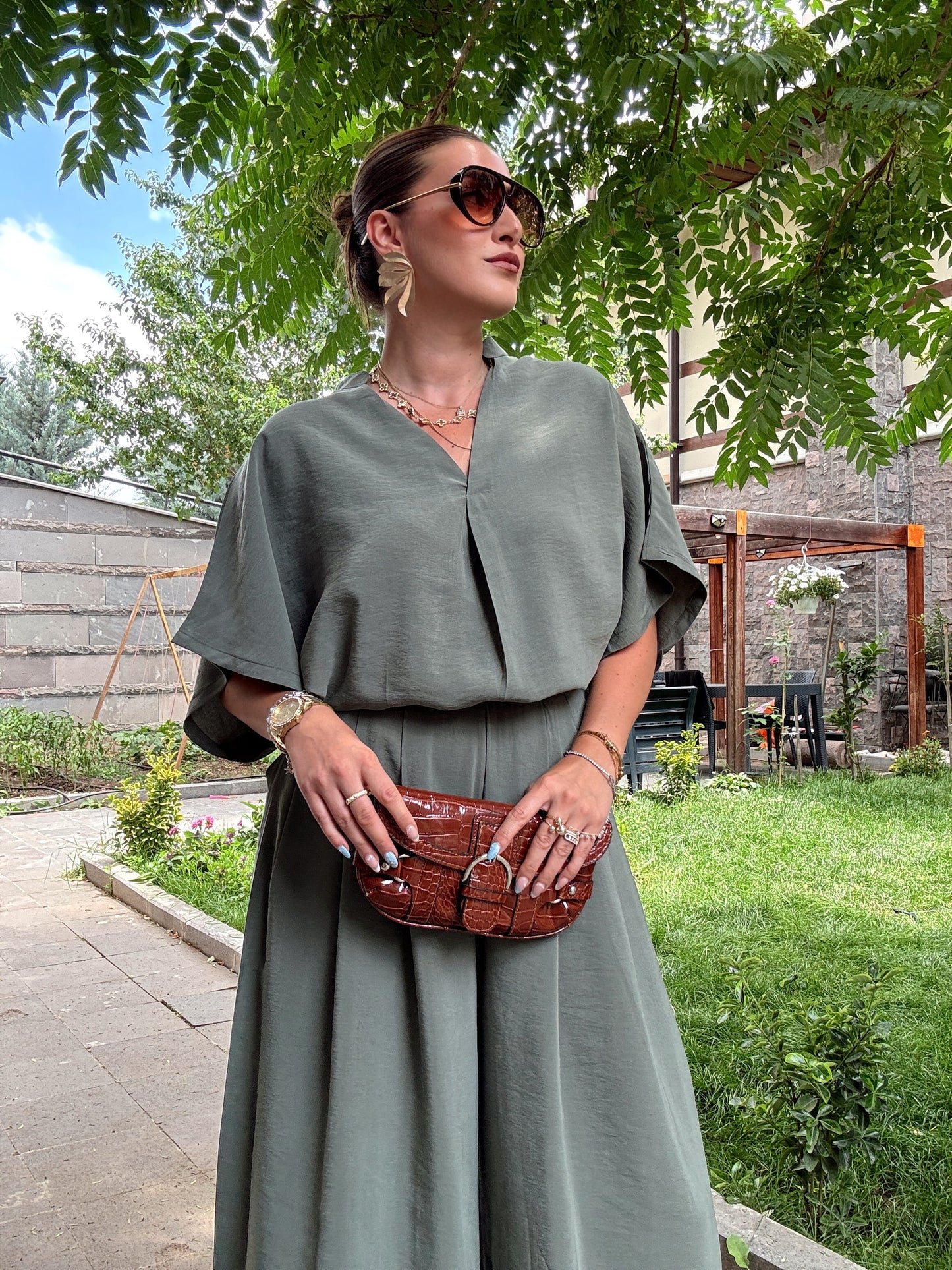 Oversize tensel ikili takım HAKİ