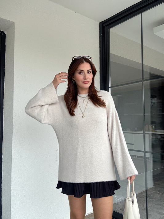 Sakallı triko kazak-BEJ