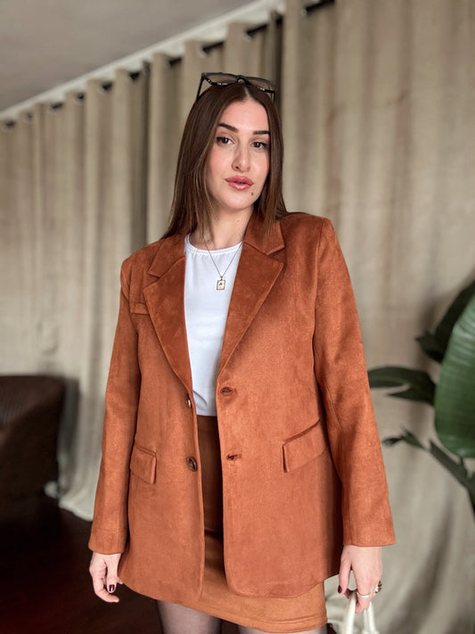 Premium Astarlı Süet Ceket - TABA