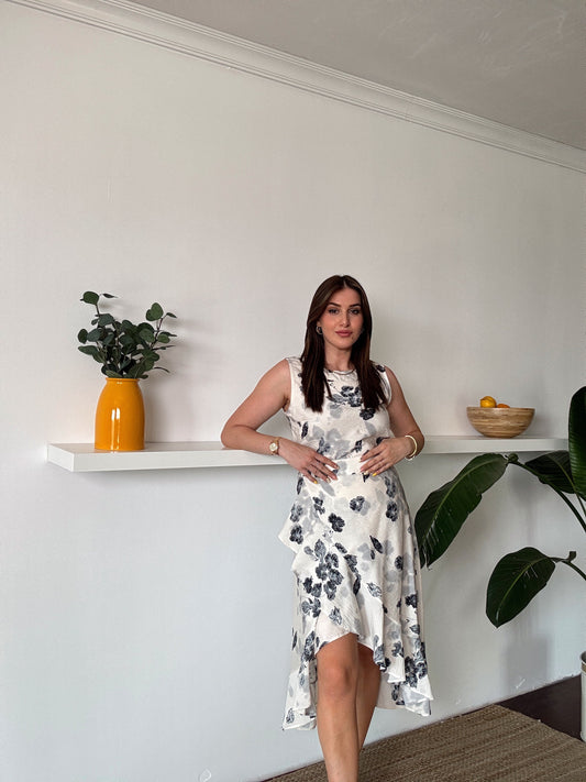 Marje fırfır detaylı takım GRİ