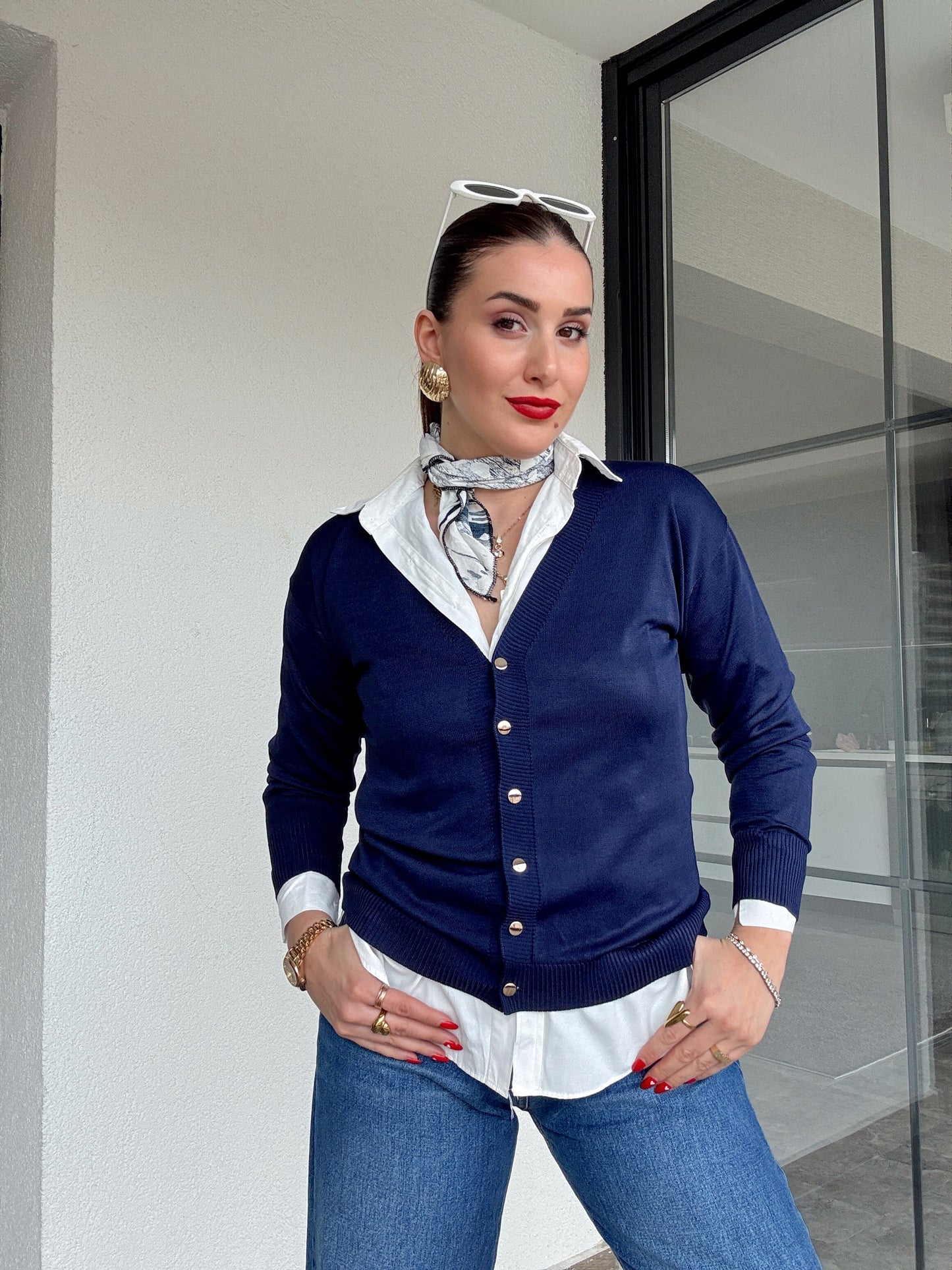 Premium Basic Hırka Lacivert