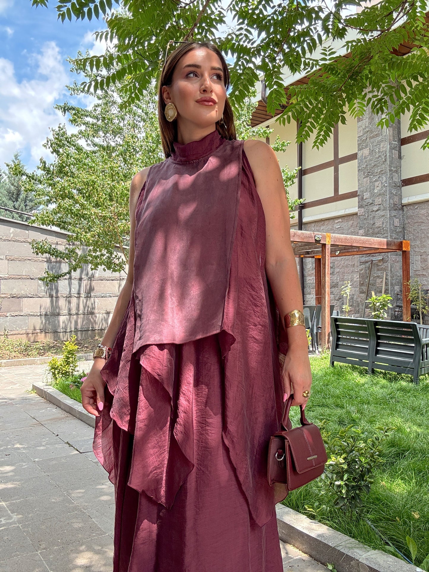 Fiona Etekli Premium Takım Bordo
