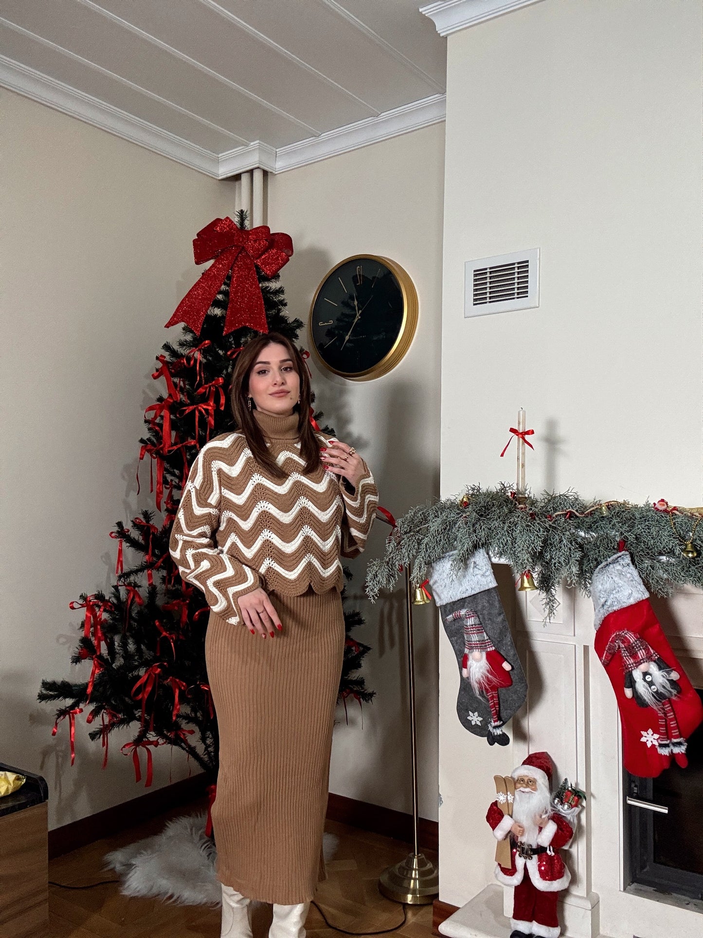 Balıkçı Yaka Dalgalı Takım-CAMEL