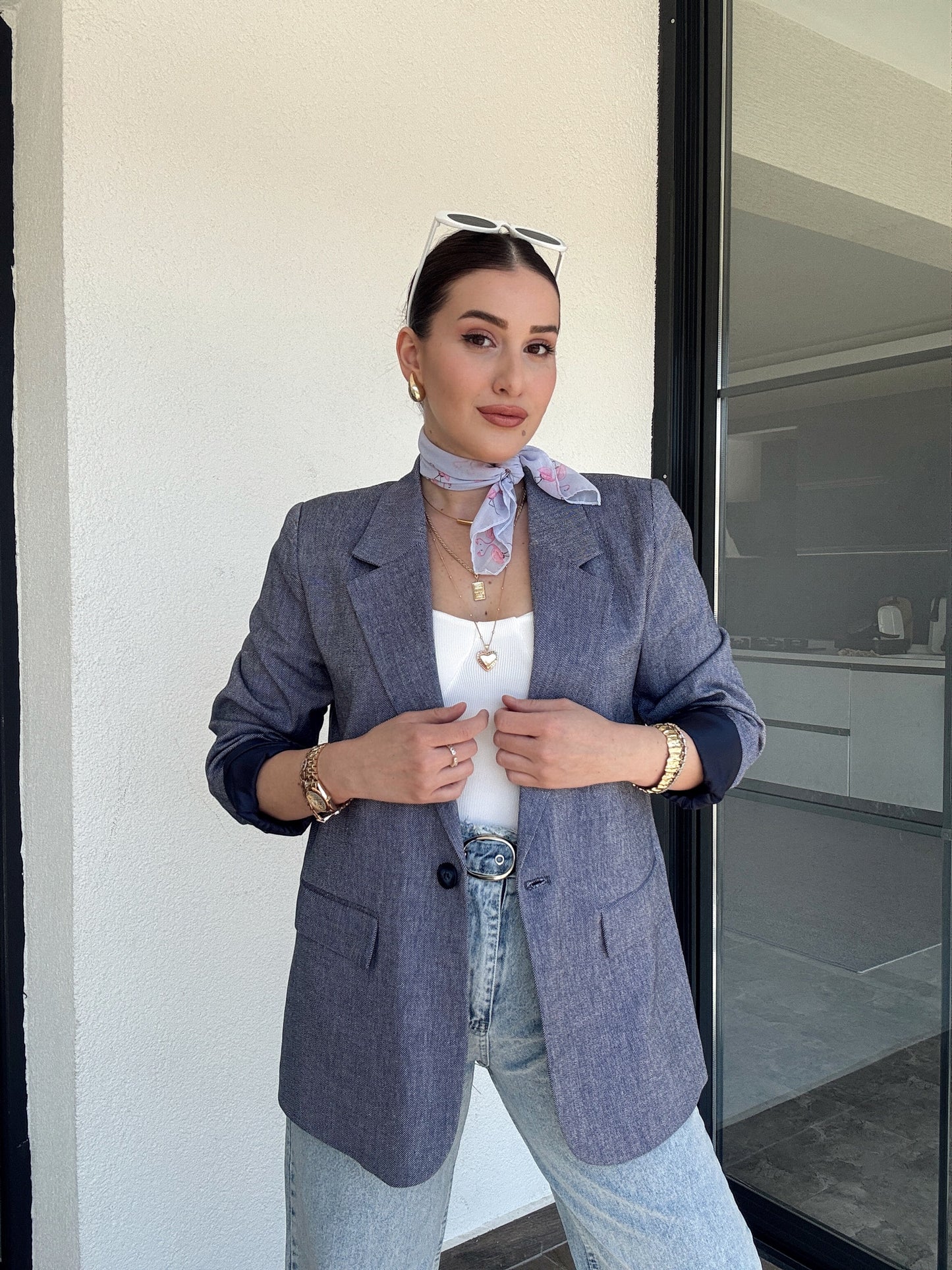 Tencel Ceket - MAVİ