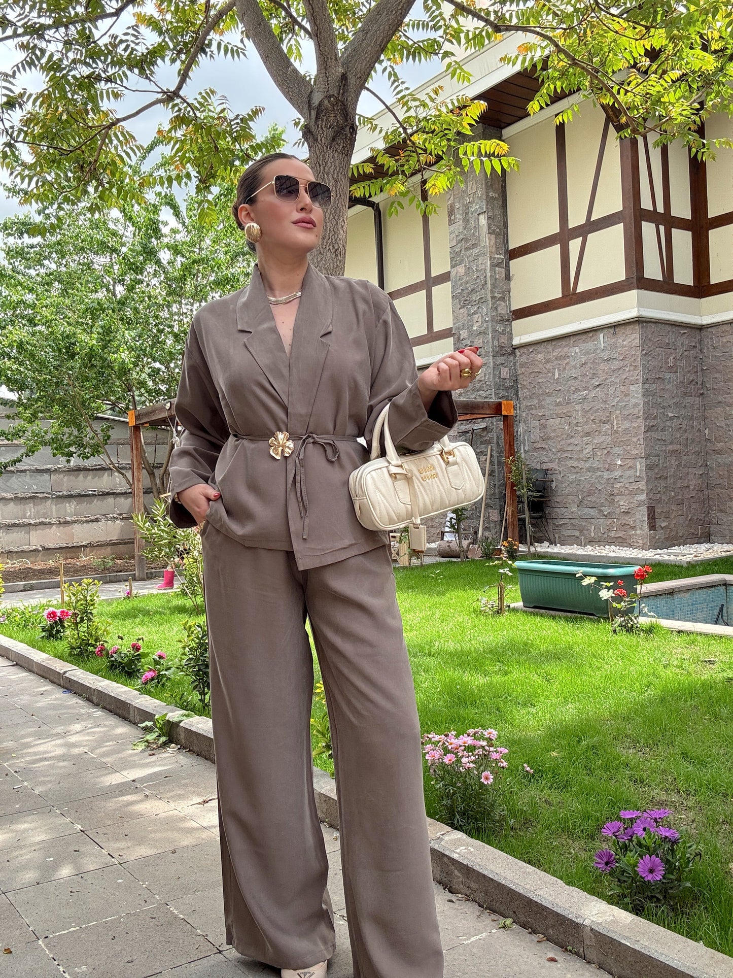 Gross Broşlu İkili Takım Vizon