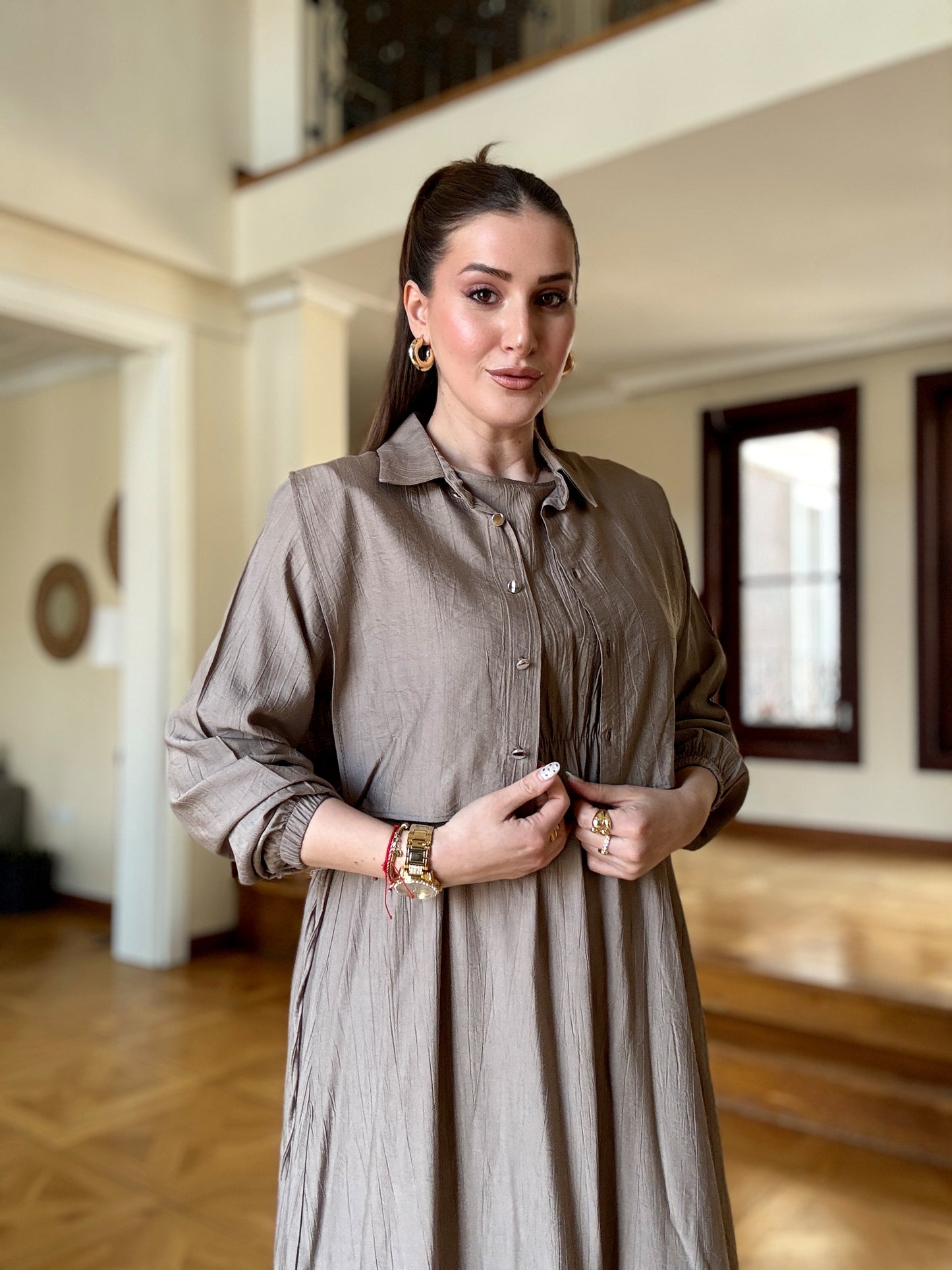 Bağlamalı iki parça tensel takım vizon