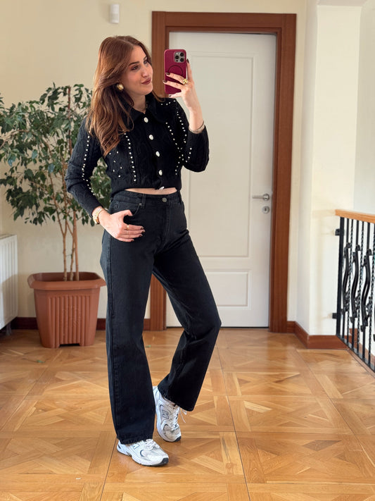 Palazzo kot pantolon-SİYAH