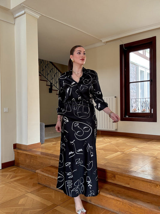 BOLEX desenli etek Siyah