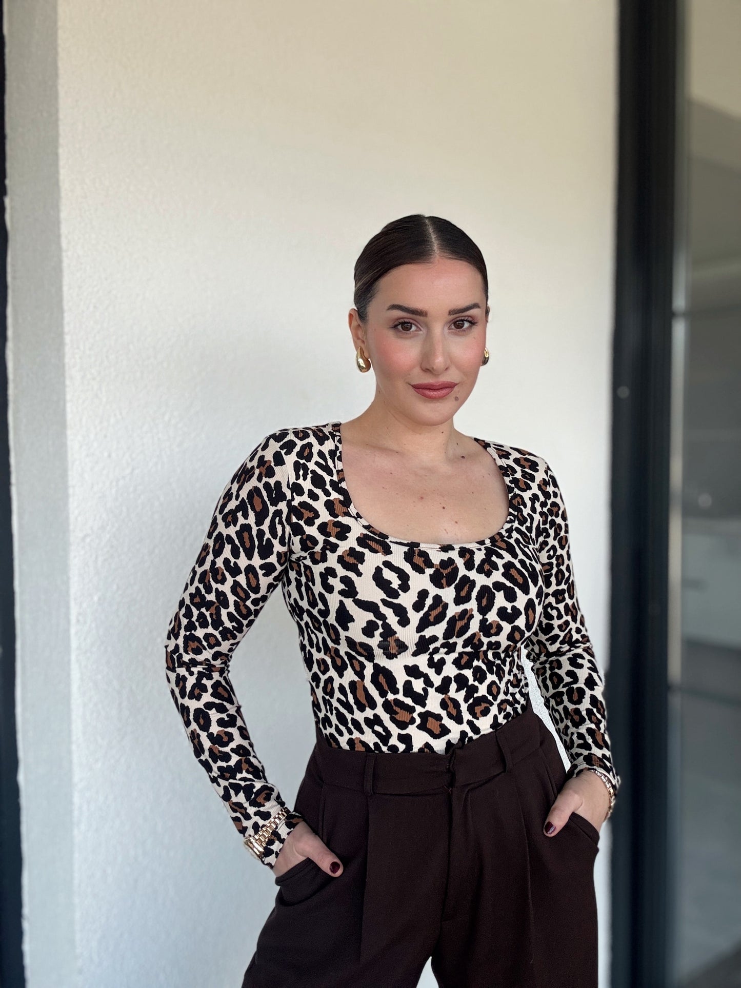 Kare Yaka Ottoman Bluz - LEOPAR