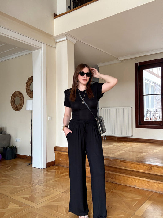 Vatkalı kaşmir ikili takım SİYAH