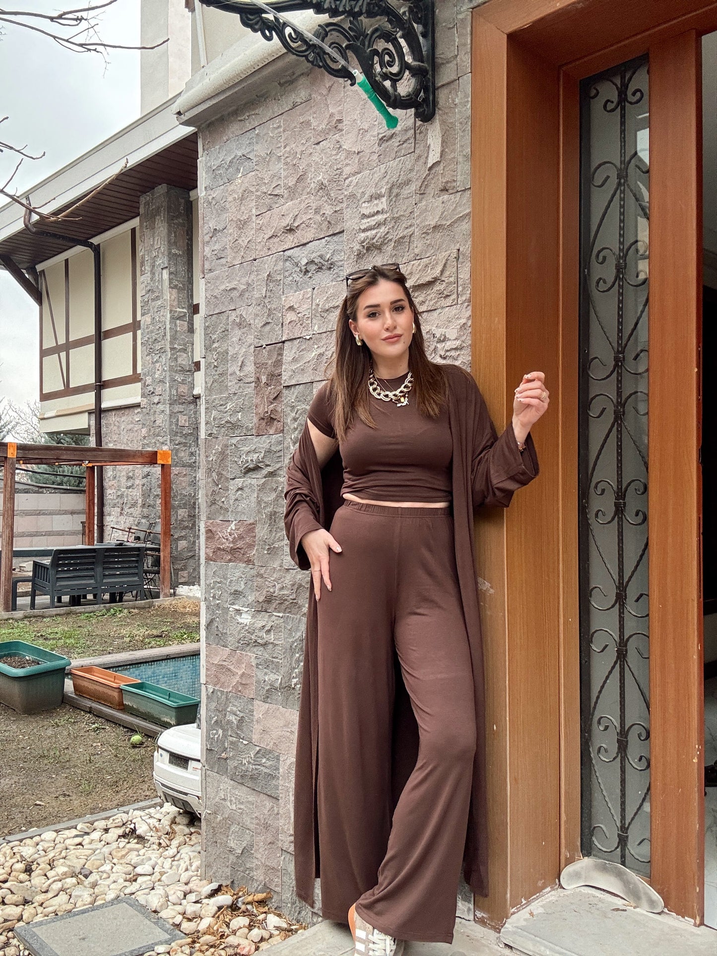 Üçlü Takım-KAHVERENGİ