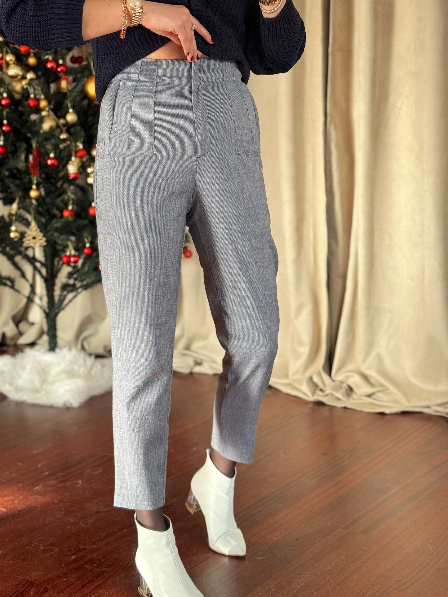 Pensli Tencel Pantolon - MAVİ