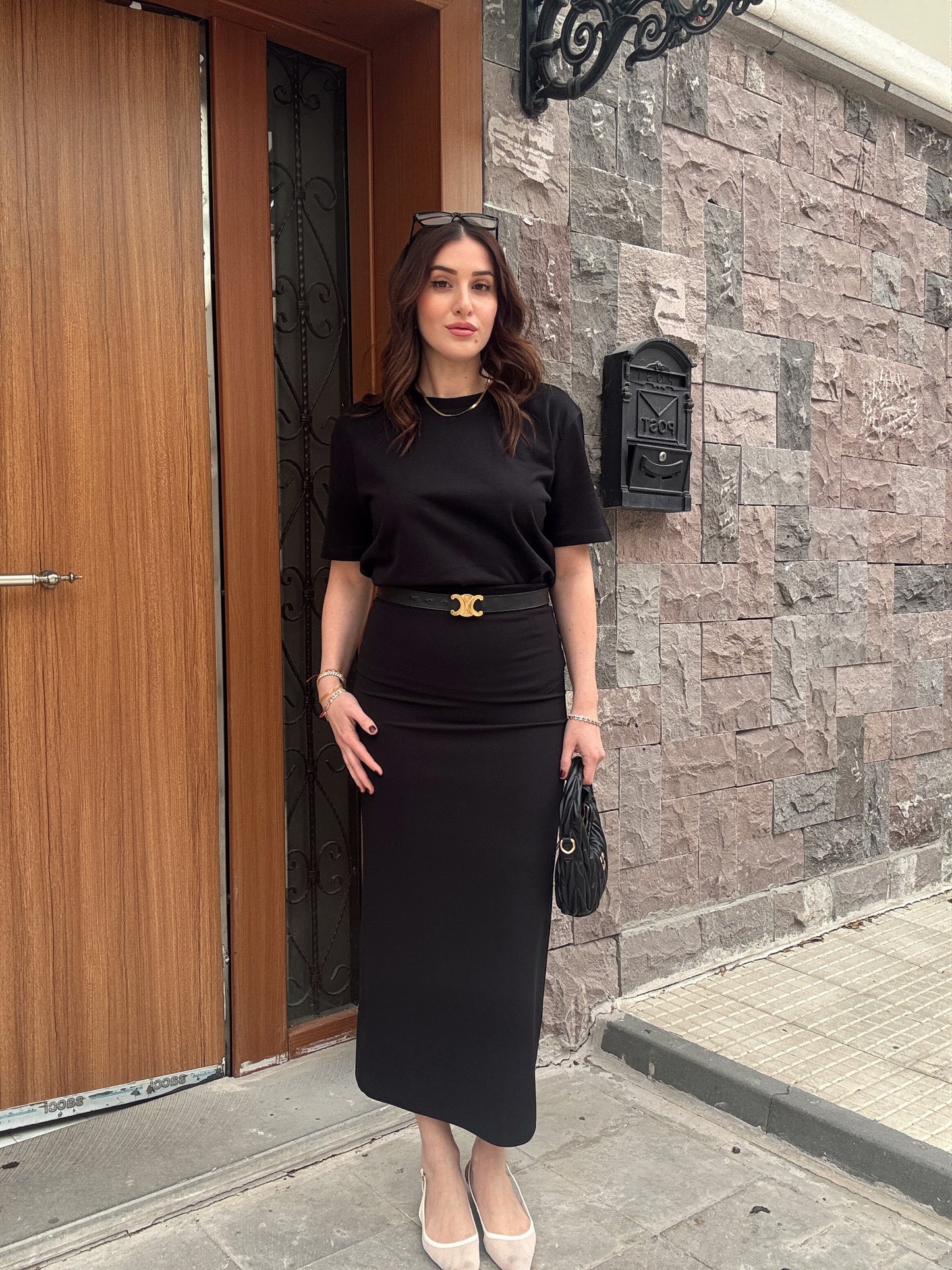 Bisiklet Yaka Basic Tişört SİYAH