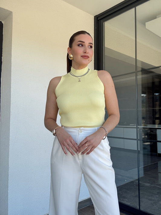 Kolsuz fitilli triko badi SARI