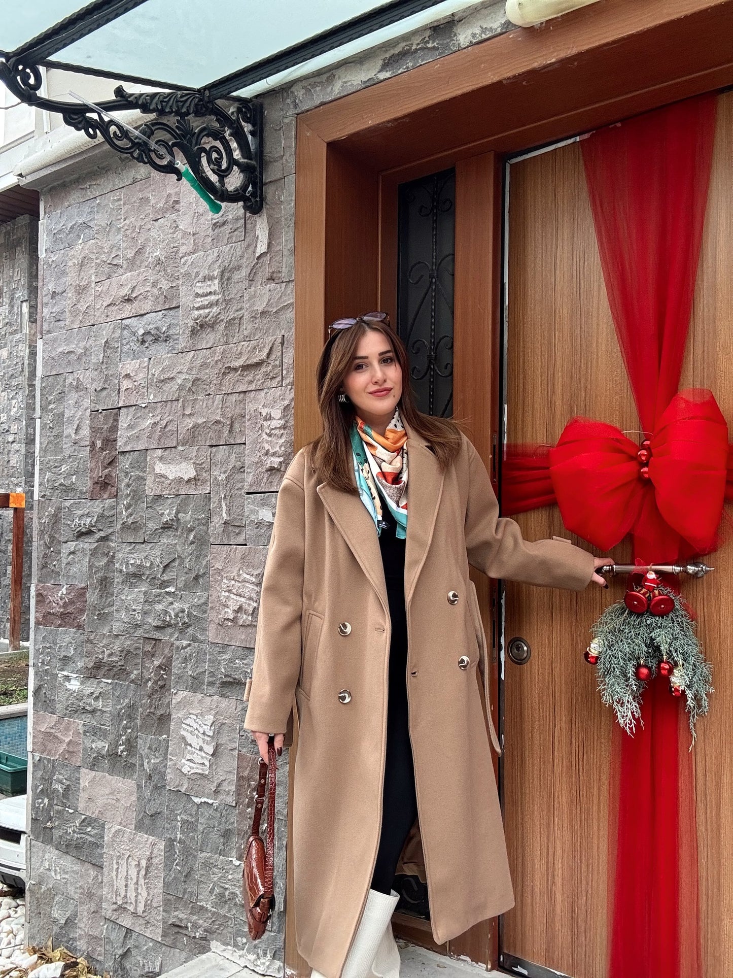 Kolu apoletli uzun kaşe kaban-CAMEL