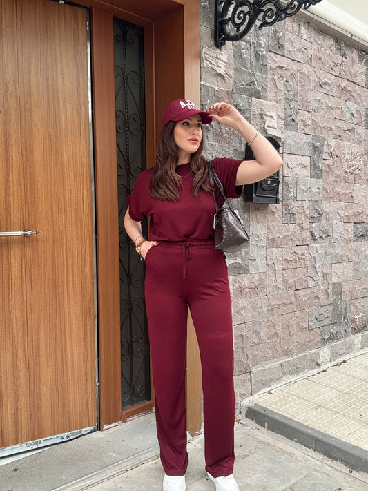 Modal kumaş ikili takım BORDO