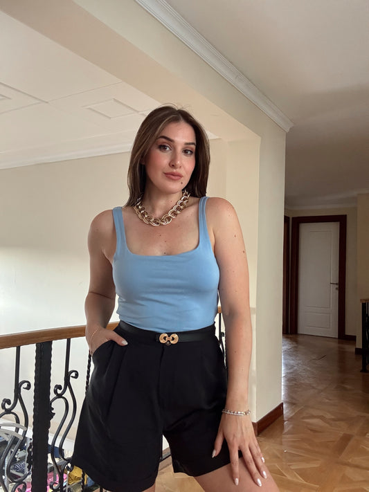 Kare yaka modal atlet MAVİ