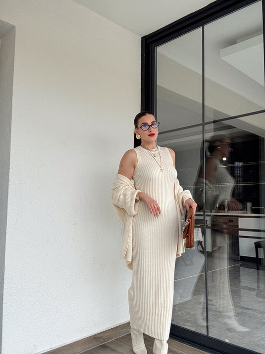 Hırkalı takım elbise-LATTE