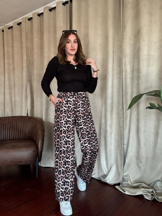 Leopar Desen Bol Paça Pantolon - LEOPAR