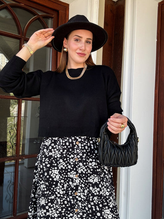 Basic Crop Kazak - SİYAH