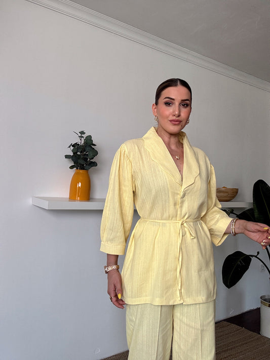JULIET keten ceketli ikili takım SARI