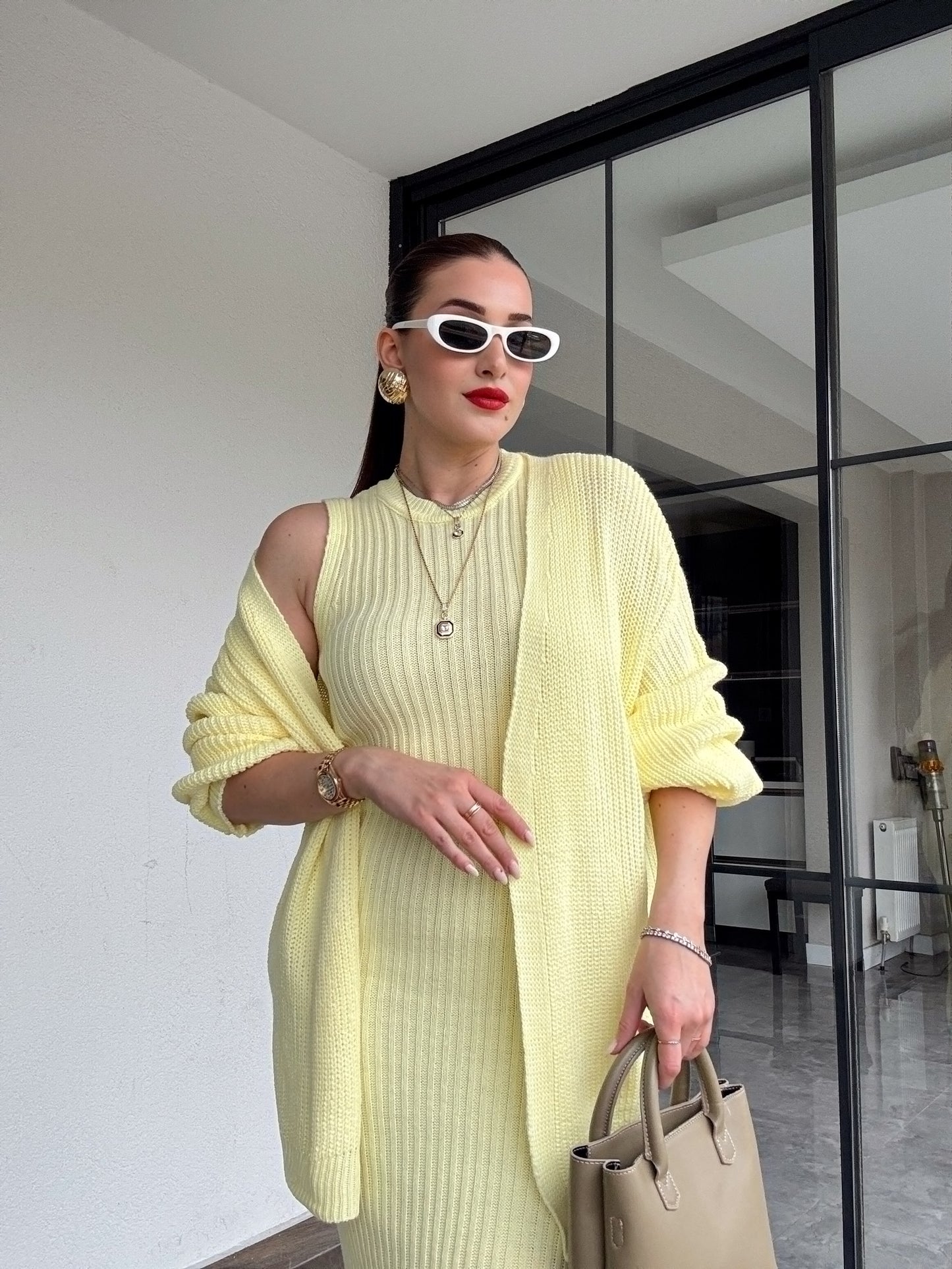 Hırkalı takım elbise-SARI