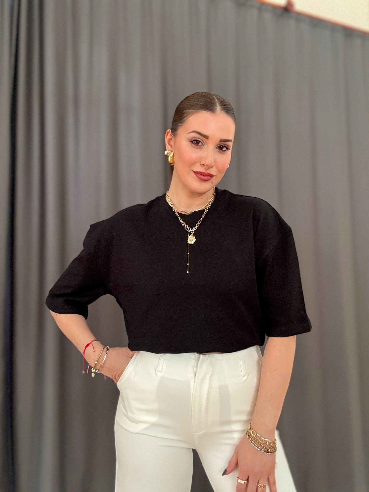 Oversize Basic Tişört Siyah