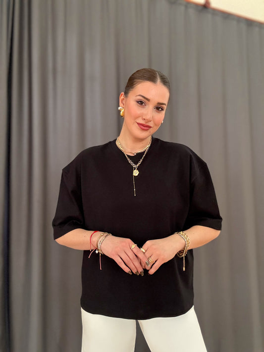 Oversize Basic Tişört Siyah