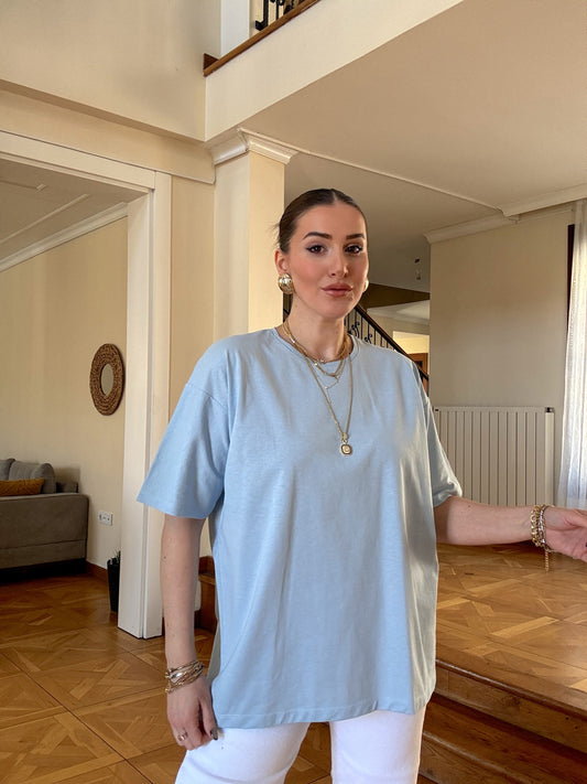 Oversize Tişört Bebe mavi