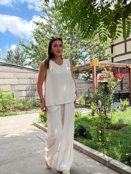 TENCEL v yaka salaş takım BEJ
