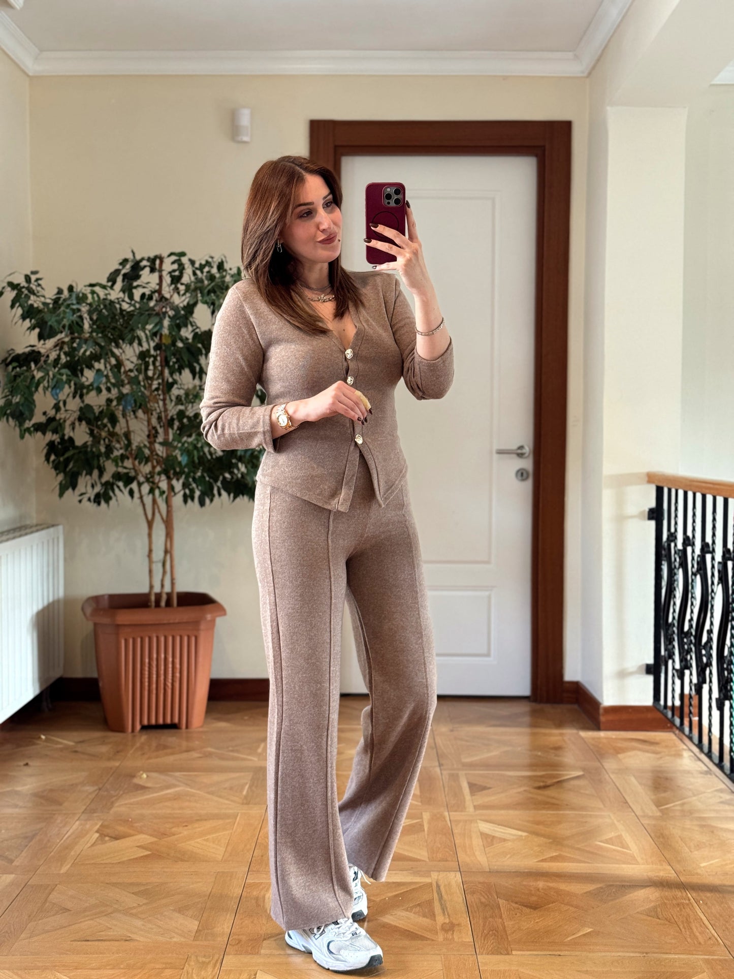 Selanik önü düğmeli ceket çimalı pantolon takım-TARÇIN