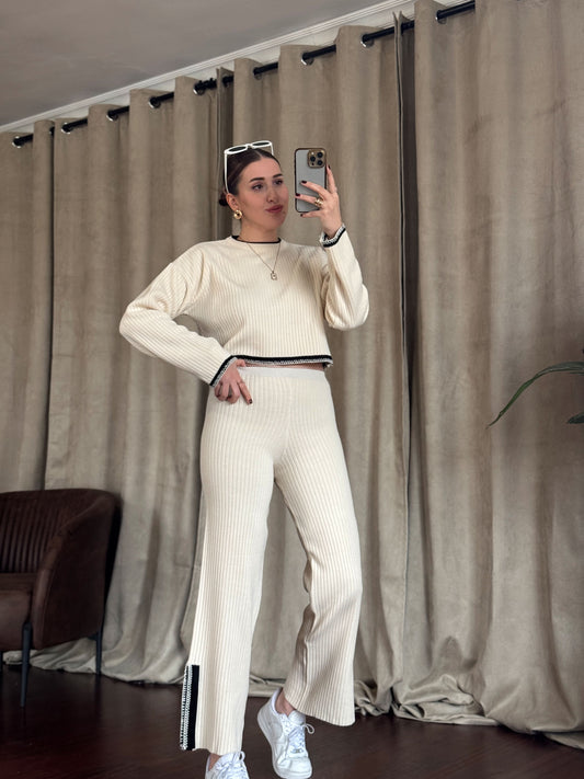 Fitilli Çoban Dikişli Takım -  LATTE