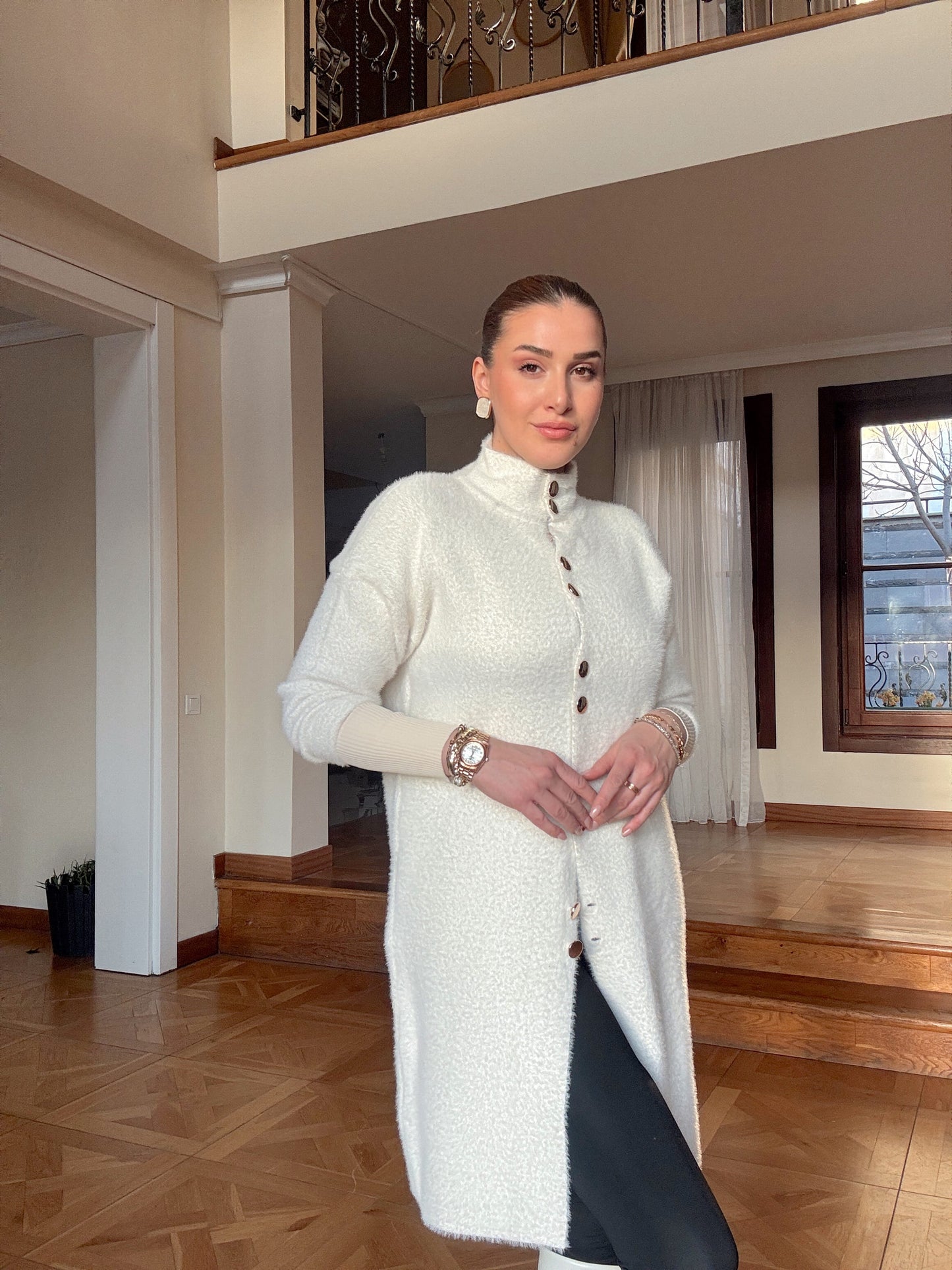 Gold düğme sakal kumaş HIRKA-BEJ