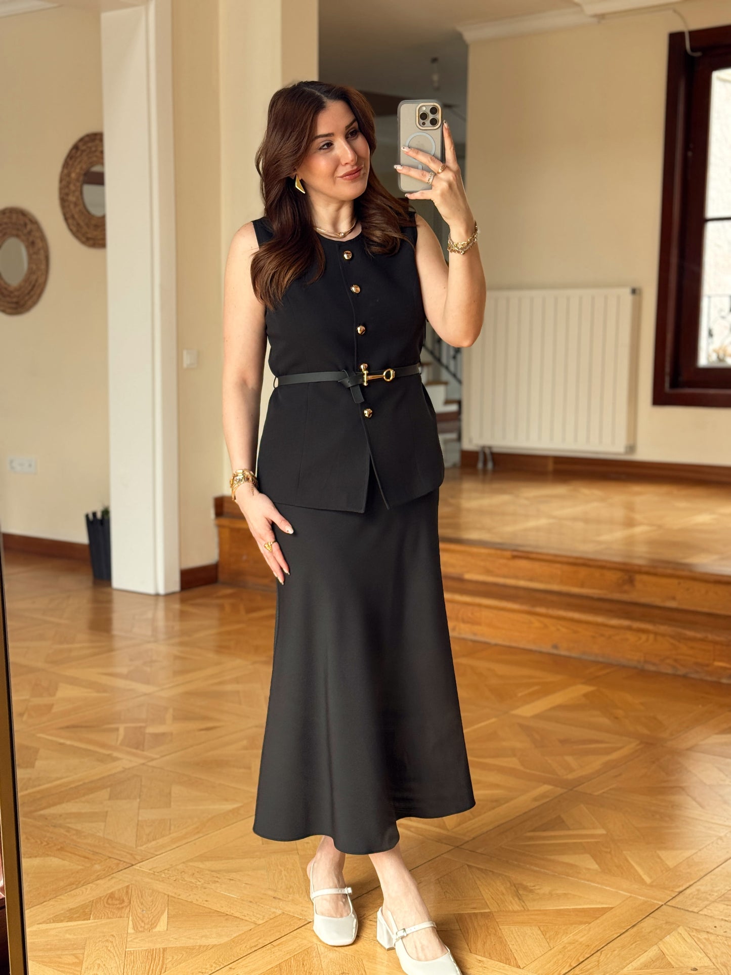 TORİNO Kemerli Yelek-SİYAH