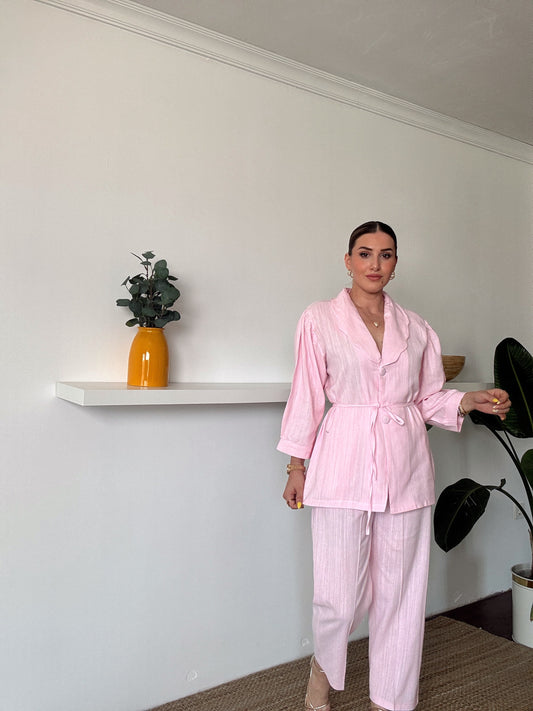 JULIET keten ceketli ikili takım PEMBE