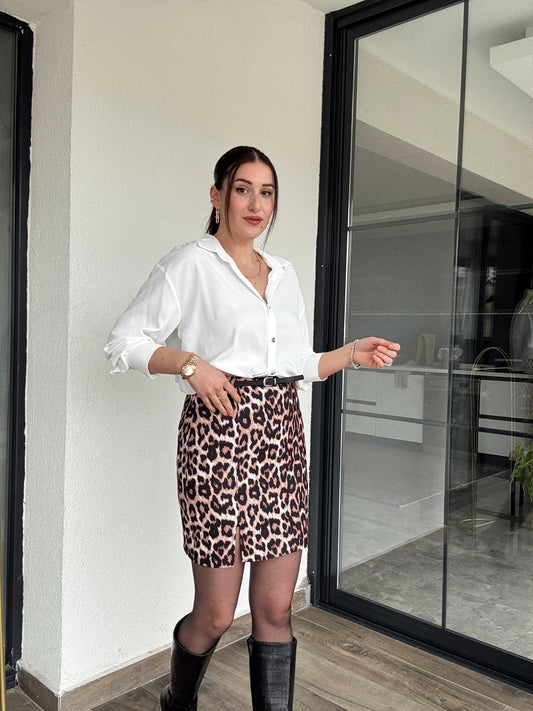 Kemerli Leopar Etek - LEOPAR