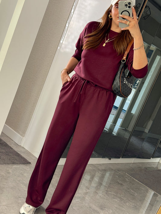 Premium Modal Kumaş Takım Bordo