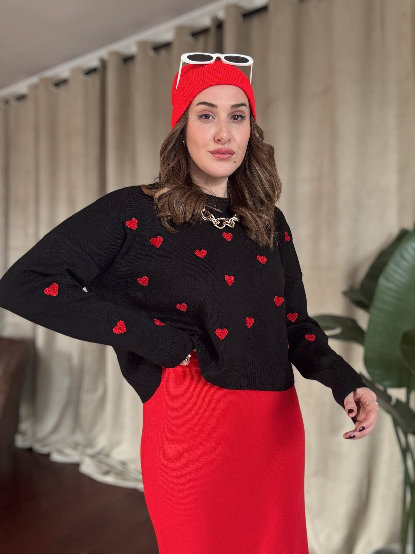 Minik Kalpli Crop Kazak - SİYAH