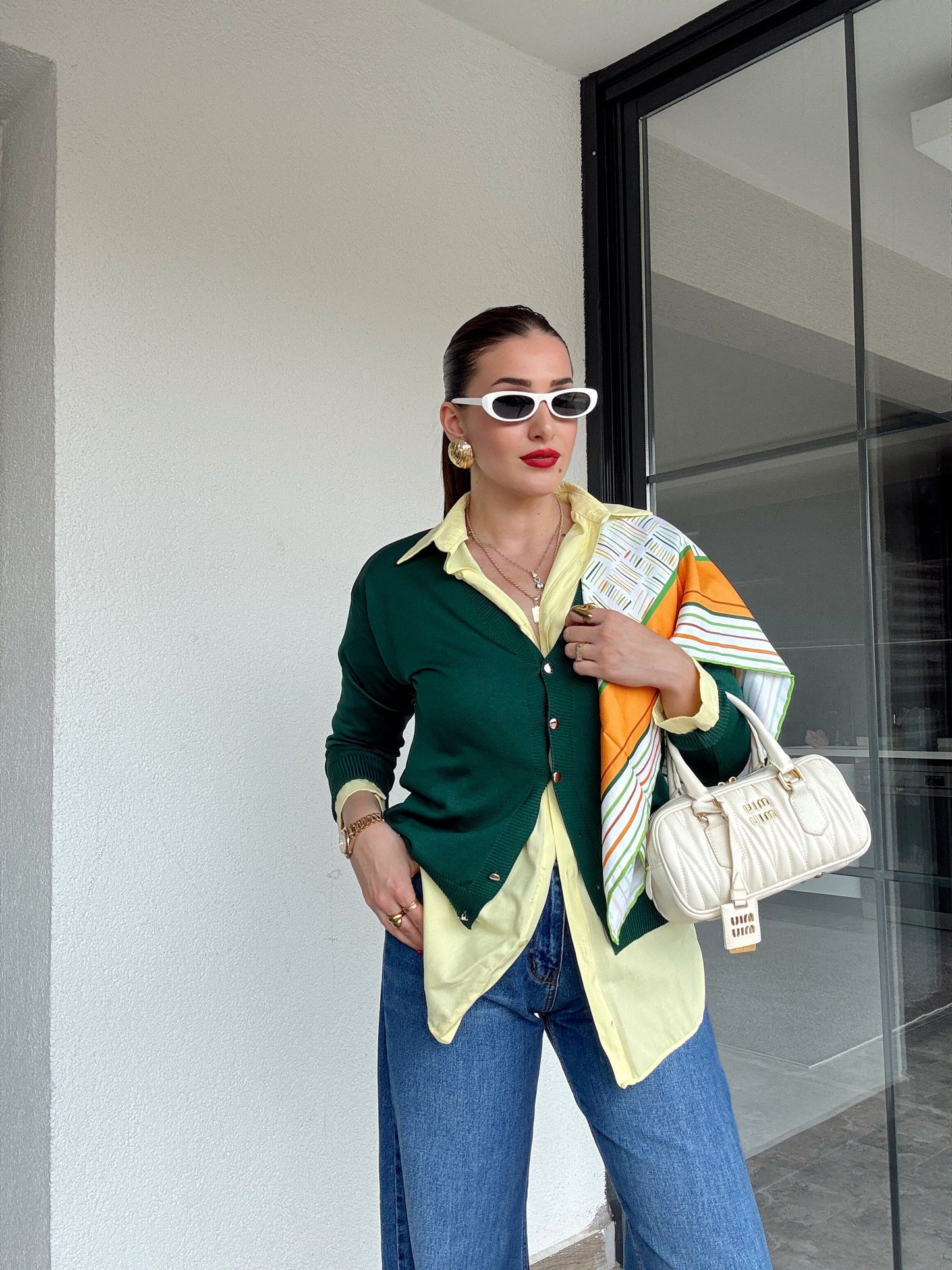 Premium Basic Hırka Yeşil