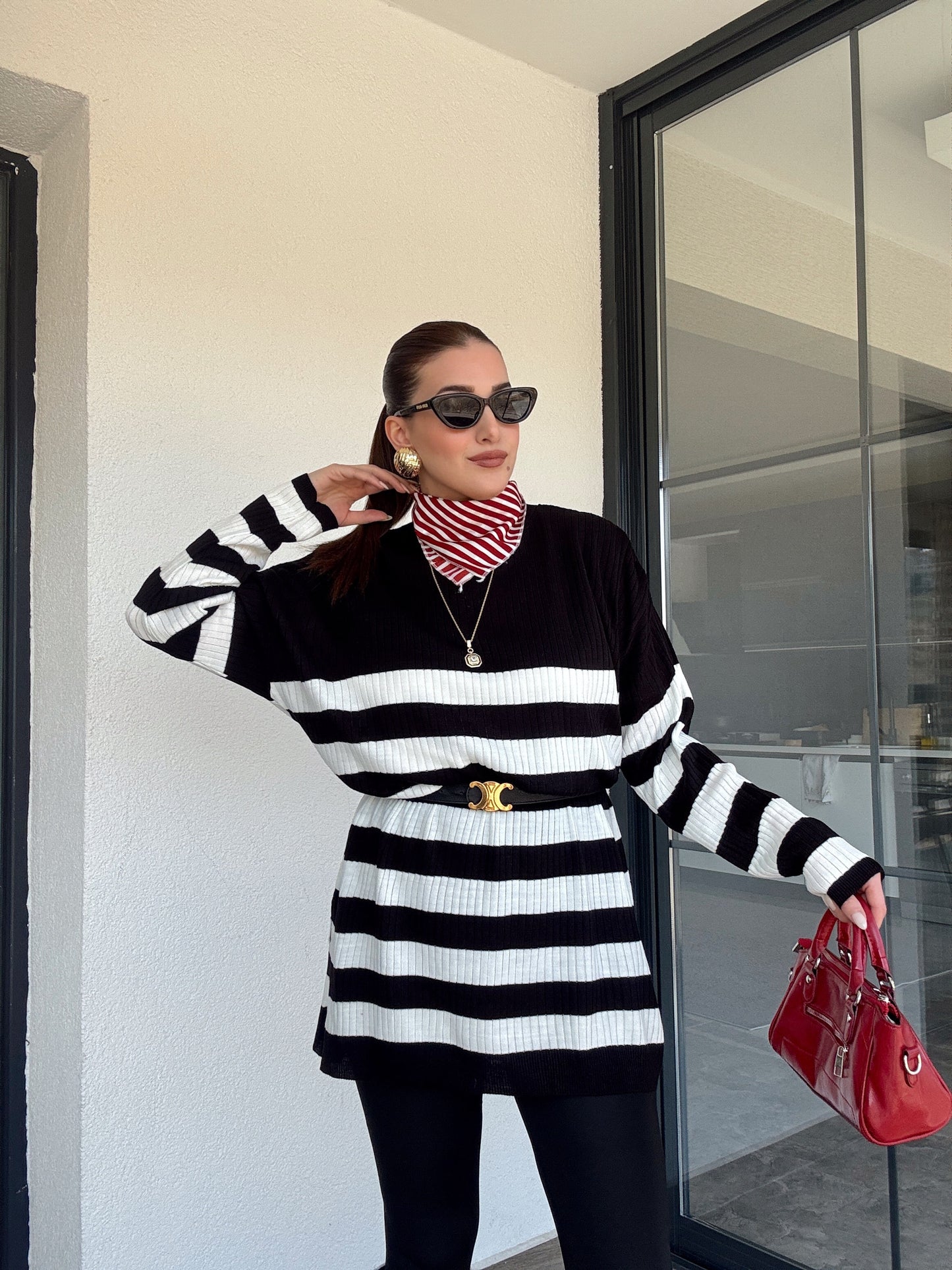 Yarım Balıkçı Fitilli Tunik - SİYAH