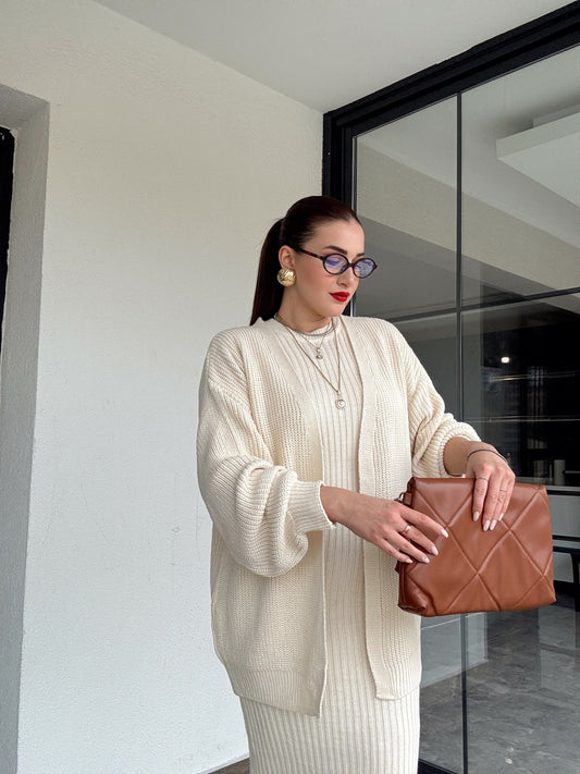 Hırkalı takım elbise-LATTE