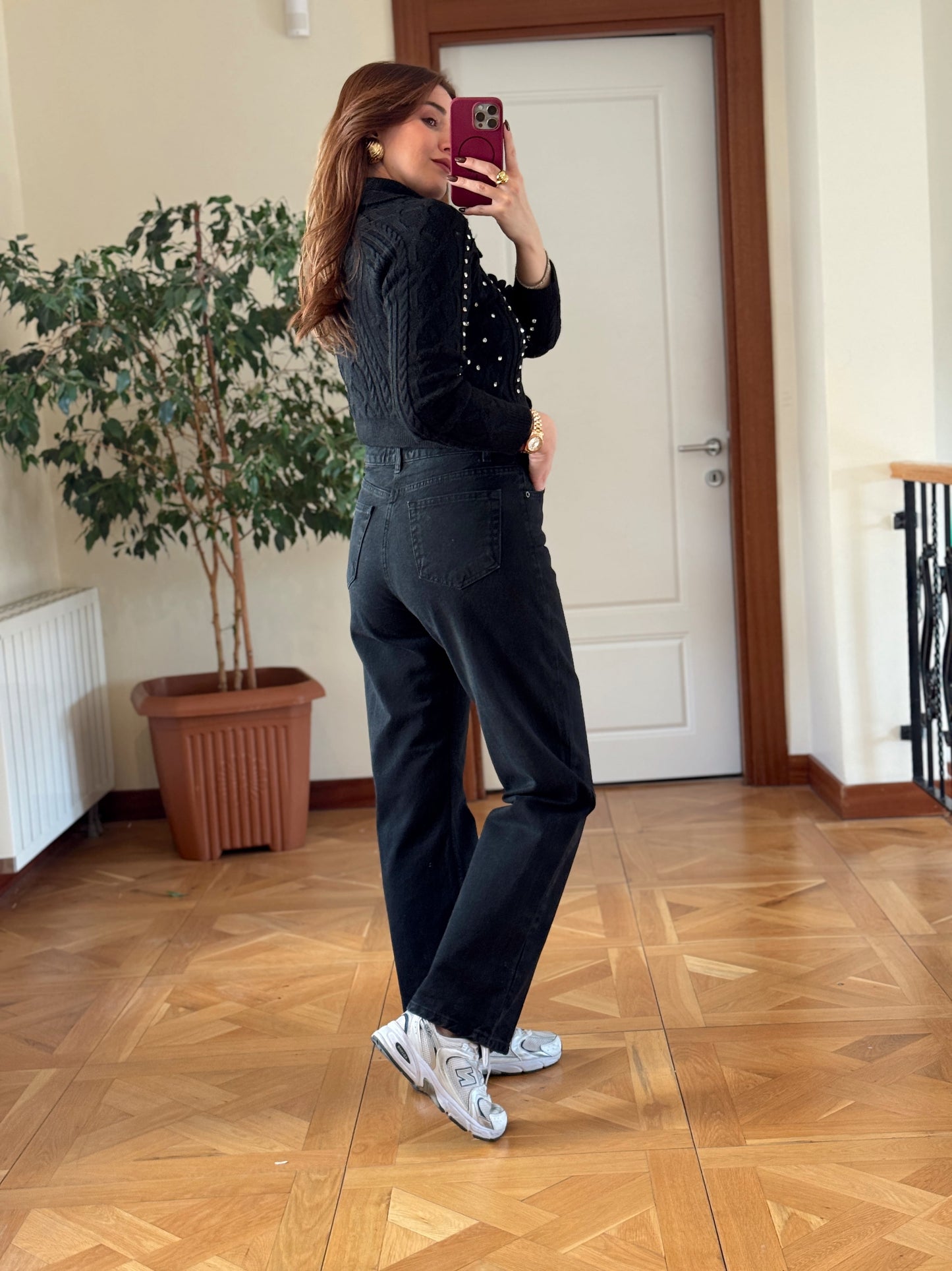 Palazzo kot pantolon-SİYAH