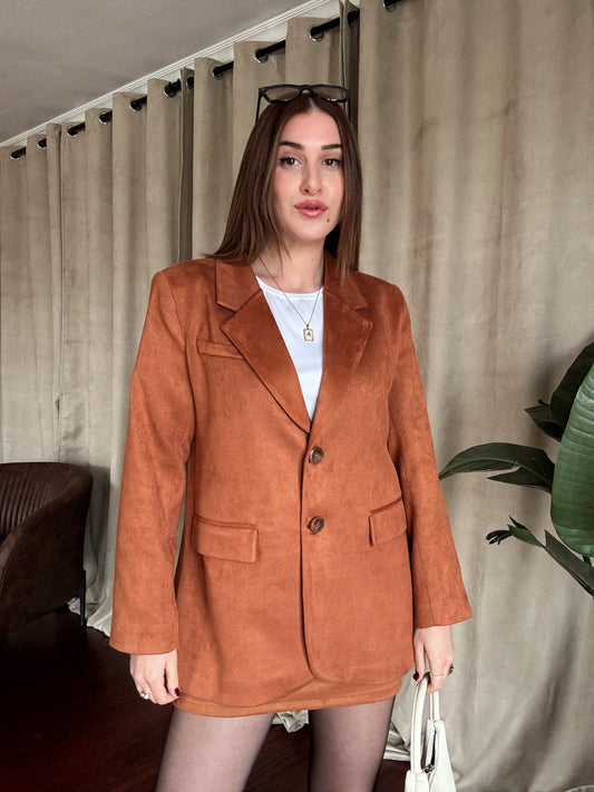 Premium Astarlı Süet Ceket - TABA