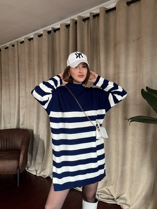 Yarım Balıkçı Fitilli Tunik - LACİVERT