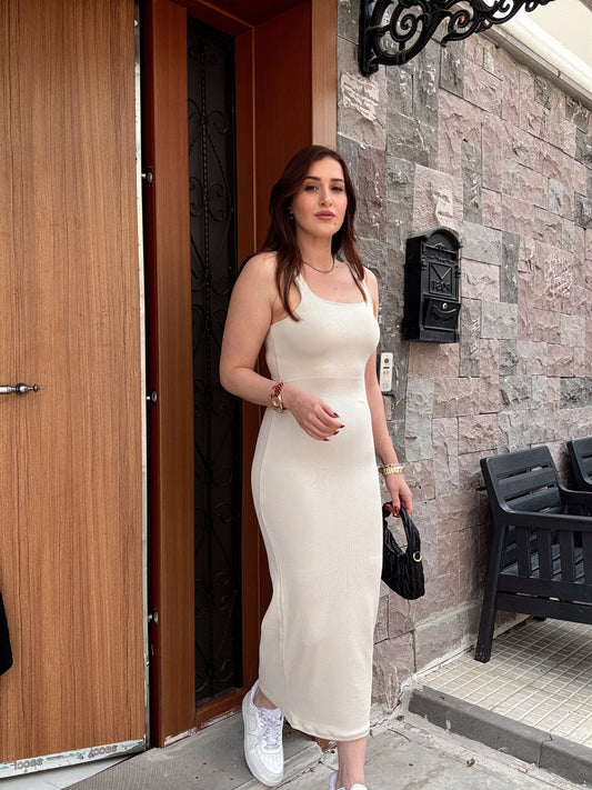 Fitilli modal kumaş askılı elbise TAŞ