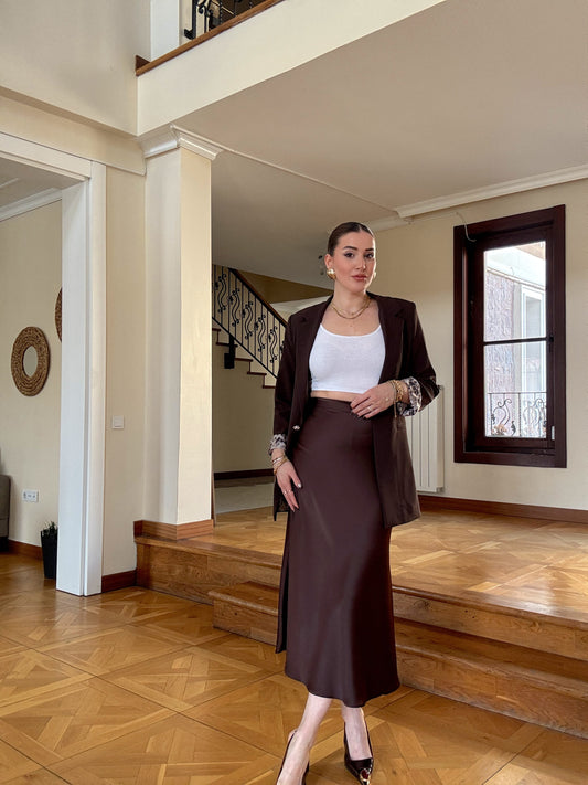 Saten Etek-KAHVERENGİ