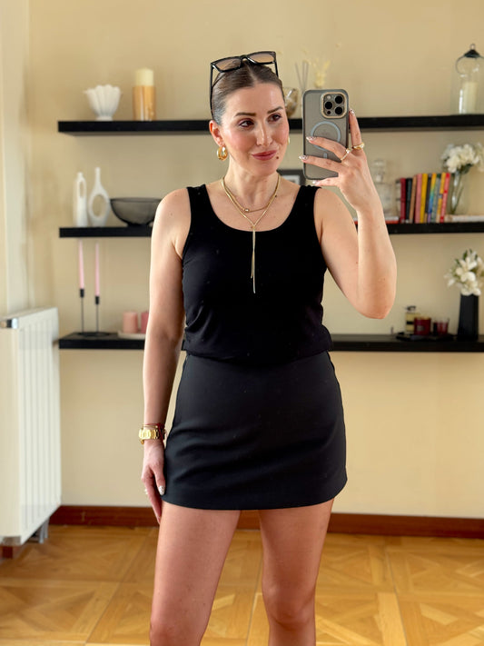 OYSH geniş yaka basic atlet Siyah