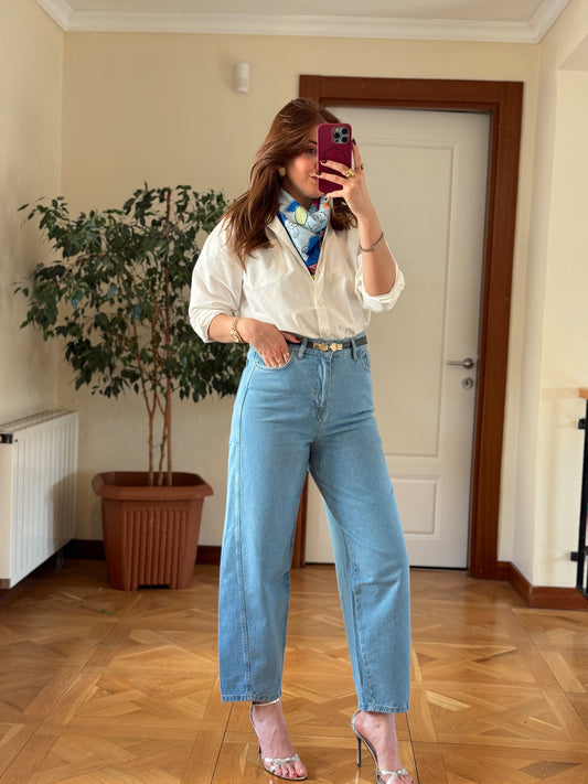 TOKYO KOT PANTOLON-buz MAVİ