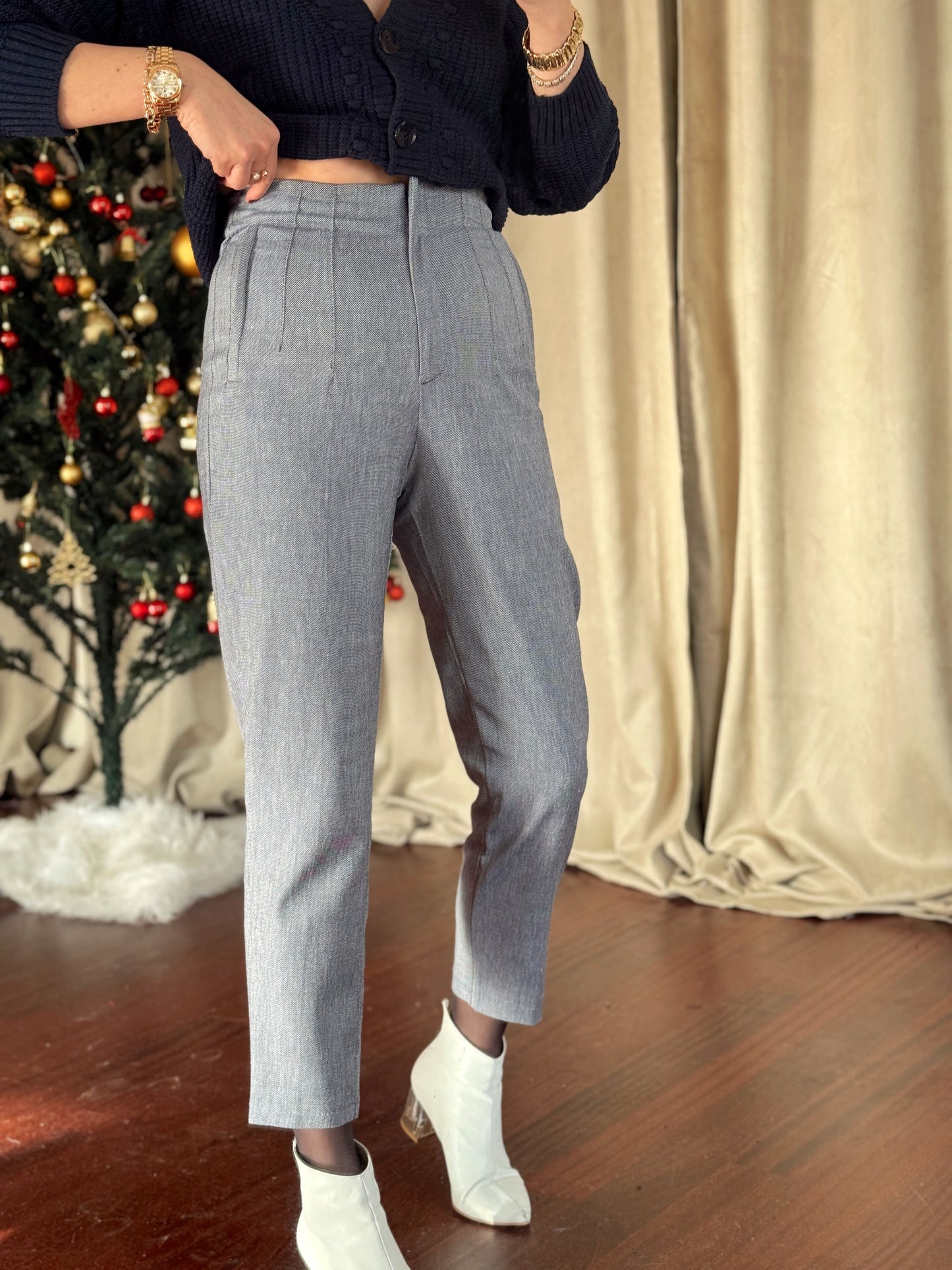 Pensli Tencel Pantolon - MAVİ