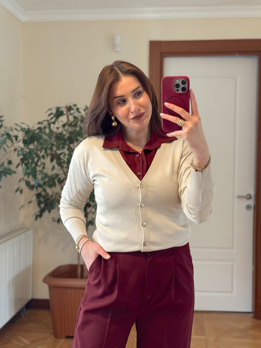 Premium Basic Hırka-TAŞ